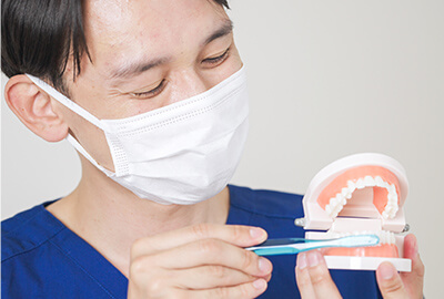 ご自身の歯みがきの癖や磨き残しを把握し、​磨き方の指導を受けることができる​